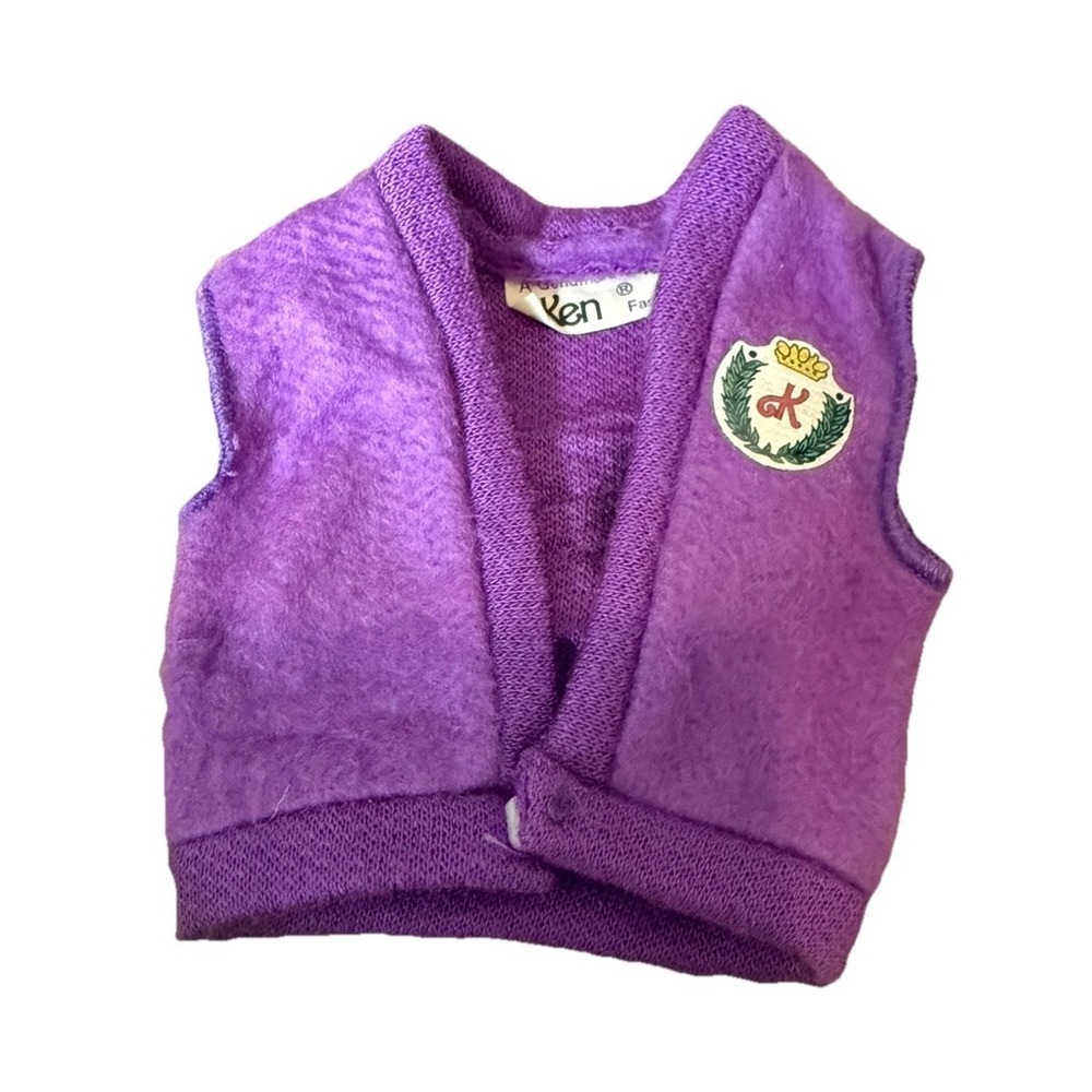 1988 Vintage Ken Doll Purple Vest Clothes Weekend Collection  1328 Mattel